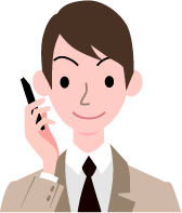 山田聖子のイラストブログ 携帯で電話する営業マン 働く男性人物イラスト無料素材